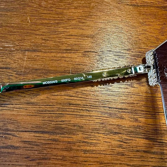 Moschino Gold Gradient Mirrored Lens Palladium Square Sunglasses - Picture 3 of 7